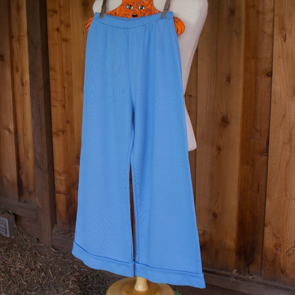 Vintage 70's Aileen Girl Blue Bellbottom Kids Pants Size 10 - Picture 3 of 14